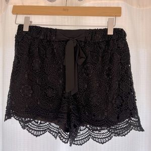 Black Crochet Shorts